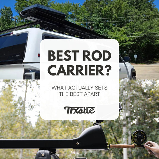 Trxstle CRC and ARC rooftop fishing rod carriers mounted on vehicles