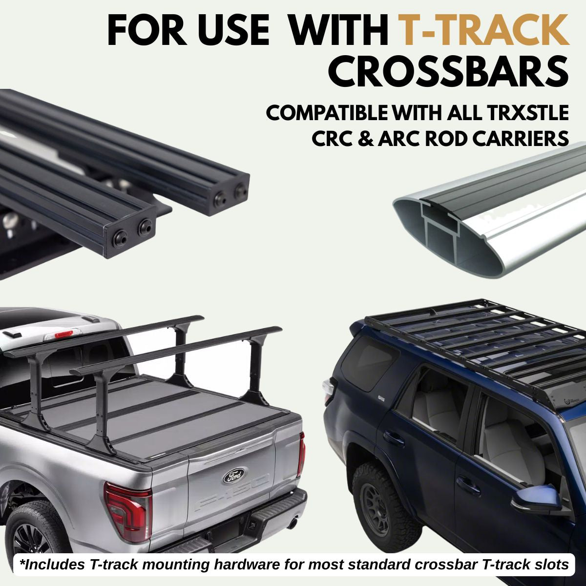 Universal T-Track Mounting Kit | Fits ARC & CRC Rod Carriers