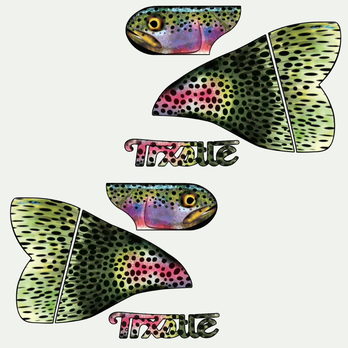 Trxstle Rainbow Trout Fish Skin Both Sides